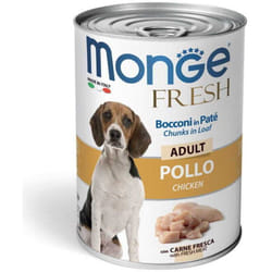 Pâté frais et morceaux de poulet Monge Dog 400g