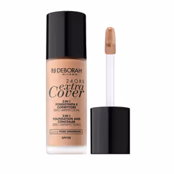 Deborah Milano 24ore Extra Cover Foundation, Bouteille, Liquide, Tous types de peau, Correction des couleurs, Neutre, Apricot