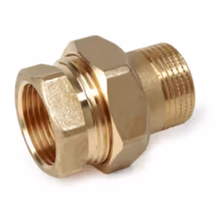 Raccord Giacomini droit en trois pièces, avec raccords filetés femelle-mâle. Dimensions G 1/2 "F x G 1/2 "M. Convient pour un ...
