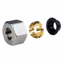 Adaptateur compact Giacomini pour tubes en cuivre. Taille 16 x 12. Le raccordement des tuyaux en cuivre aux systèmes de distr ...