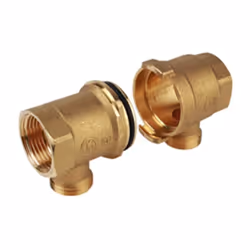 Paire de collecteurs modulaires Giacomini série R580T, bornes à connexion rapide, en laiton. Dimensions 3/4” xDN25x16. Pour l ...