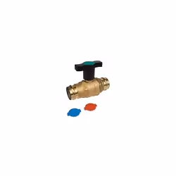 robinet à bille Giacomini 15mm R851VY avec raccord à pression et poignée à ailettes