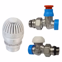 Kit vanne et coude de réglage Giacomini pour radiateur est conçu pour l'amélioration énergétique des radiateurs, offrant un c ...