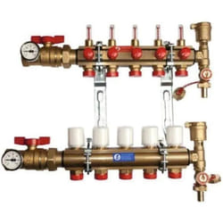 Giacomini - Collecteur KITR553FK prémonté avec débitmètre, 6 départs.