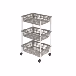 Heidrun 1563, Marron, Blanc, Plastique, Panier, Monochromatique, Rectangulaire, 400 mm
