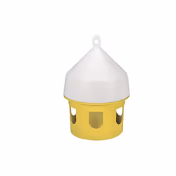Mangeoire pour les pigeons de la marque Kerbl. Ce sprue est en plastique et a une capacit_ de 5 litres. Couleur jaune et blan ...