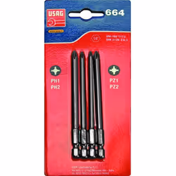 Assortimento in blister inserti composto da: 2 inserti per viti con impronta a croce Pozidriv-Supadriv 664 PZ / 100; 2 insert ...