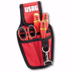 Usag 007 ME, Ceinture d'outils, Noir, Rouge, Tissu, 4 pochettes