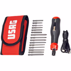 Assortiment avec inserts longs, tournevis électrique et étui en tissu Moteur électrique interne pour la vitesse Taille compac ...