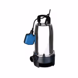 Pour les eaux usées. Tout inox, submersible. Granulométrie maxi. 22 mm. Fonctionnement automatique avec le flotteur. Puissanc ...