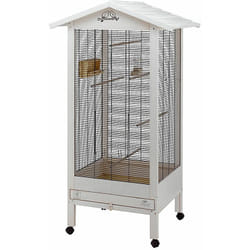 Ferplast - hemmy Volière Cage à Oiseaux hemmy : Cage en bois avec accessoires pour oiseaux.. Variante hemmy - Misure: 84.5 x 65.5 x h 165 cm -