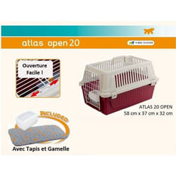 Cage de transport - ATLAS - 20 Open - Homologuée IATA - Pour chien et chat