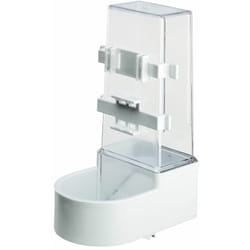 Ferplast - Mangeoire fpi 4518 Mangeoire à oiseaux pour eau et nourriture avec fixation externe. Variante - Misure: 11.6 x 13.7 x h 21.2 cm - Blanc