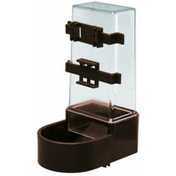 Ferplast - Mangeoire fpi 4518 Mangeoire à oiseaux pour eau et nourriture avec fixation externe. Variante - Misure: 11.6 x 13.7 x h 21.2 cm - Marron
