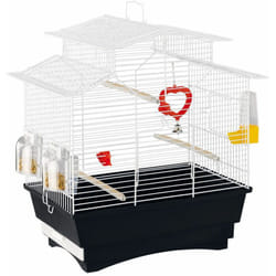 Ferplast - pagoda Cage à Oiseaux pagoda : Cage en métal avec accessoires pour oiseaux.. Variante pagoda - Misure: 47 x 29.5 x h 50 cm - Blanc