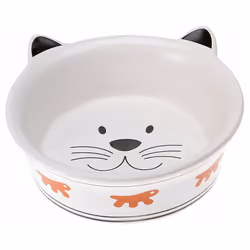 Venere est une gamelle pour chats en céramique adaptée à l'eau et à la nourriture sèche ou humide. Sympathiquement décorée, e ...
