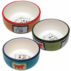 Abreuvoir pa 1088 Bol pour hamsters en céramique décorée . Variante pa 1088 - Misure: ø 10.2 x h 3.7 cm - 0.18 l - Coloris assortis - Ferplast