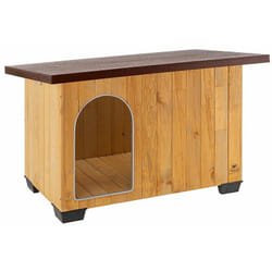 Ferplast BAITA Niche pour chiens en bois de pin nordique FSC - 5 tailles. Variante BAITA 100 - Mesures: 121 x 78 x h 78.5 cm -