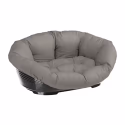 Corbeille en plastique pour chats et petits chiens au design élégant et moderne, coloris noir, avec perforation pour une bonn ...