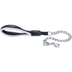Ergocomfort metal gm Laisse avec poignée ergonomique et chaîne en métal chromé - 3 modèles. Variante GM20/65 - Misure: 20 mm x l 65 cm - Gris