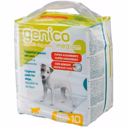 Genico sont des tapis hygiéniques pour chiens réalisés en matériaux polymères super absorbants. Leur but est d'éduquer les ch ...