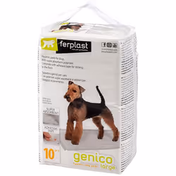 Genico sont des tapis hygiéniques pour chiens réalisés en matériaux polymères super absorbants. Leur but est d'éduquer les ch ...