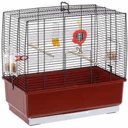 Rekord 3 est une cage rectangulaire classique idéale pour accueillir des canaris et des petits oiseaux exotiques. L’habitat e ...
