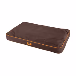 Coussin rectangulaire, confortable, pour chiens, matiere technique anti-griffures. Coloris marron. Entretien facile. Dimensio ...