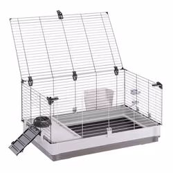 Ferplast Krolik Large Cochon d'inde, Rabit Gris, Blanc