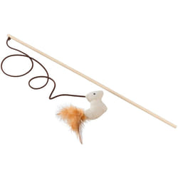 Ferplast - Jouet pa 4998 Canne à pêche en bois avec souris pour chats. Variante pa 4998 - Misure: ø 0.6 x 40 cm - Coloris assortis