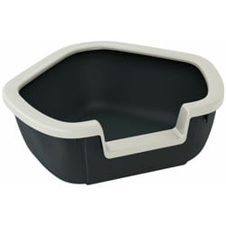 Ferplast - dama Bac à litière d&39angle dama. Variante dama - Misure: 57.5 x 51.5 x h 22 cm - Noir