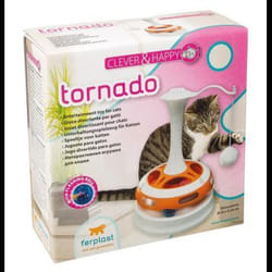 FERPLAST Jouet Tornado carroussel - H 34 cm - Blanc et orange - Pour chat
