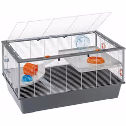 Spacieuse et confortable. Criceti 100 est une grande cage pour hamsters conçue pour fournir un grand espace de vie et un conf ...