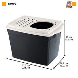 Ferplast Jumpy Toilettes Couvertes Pour Chat Avec Entrée Supérieure Ferplast Jumpy. Variante Jumpy - Misure: 38.8 X 57.5 X H 39 Cm -
