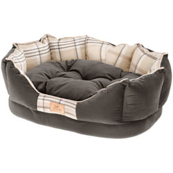 Ferplast CHARLES Petit divan en tissu pour chiens et chats avec coussin double-face. Différentes mesures et couleurs. . Variante 70 - Misure: 68 x 47 x h 25 cm - Marron