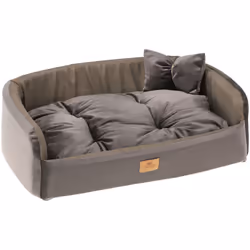 Le lit pour chats et chiens Harris a une forme élégante et arrondie avec des rails latéraux rembourrés pour un maximum de con ...