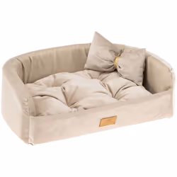 Le lit pour chats et chiens Harris a une forme élégante et arrondie avec des rails latéraux rembourrés pour un maximum de con ...