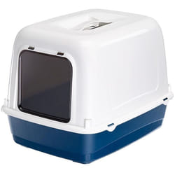 Ferplast - ariel 10 home Maison de toilette pour chats avec fond équipé d'un tamis. Variante ariel 10 home - Misure: 36 x 47 x h 35 cm - Bleu