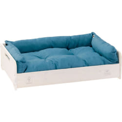 Ferplast - hall Lit Hall pour petits chiens et chats d'intérieur en bois fsc avec coussin en coton lavable. Cadre à lattes pour la ventilation, base