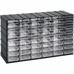 Unité de stockage en plastique modulaire L 382 x P 148 x H 230 mm avec 48 tiroirs transparents La gamme d'unités de stockage  ...