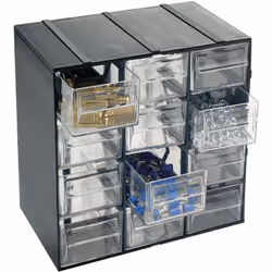 Unité de stockage en plastique L 190 x P 142 x H 228 mm avec 12 tiroirs transparents La gamme d'unités de stockage de la lign ...