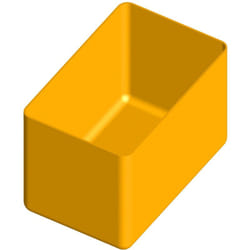 Boîte en polypropylène 139 x 89 x h 94 mm pour organiseur en plastique Art Plast de L443 x P317 x H107 mm - Noir jaune