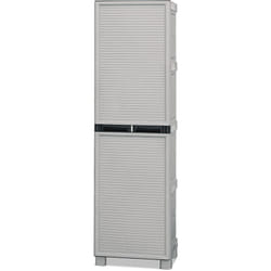 Armoire de hauteur moyenne en polypropylène, avec portes bleu pétrole L 500 x P 390 x H 1.720 mm