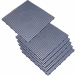 Paquet de 6 dalles antidérapantes perforées pour l'extérieur de couleur BLEUE en LDPE (polyéthylène basse densité), pouvant ê ...
