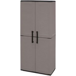 Porta Broom Armoire en polypropylène, avec charnières en acier et étagères réglables - Grey