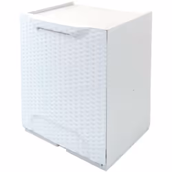 Corbeilles à papier en polypropylène, finition RATTAN, couleur blanche La ligne RATTAN se compose d'étagères et de boîtes à c ...