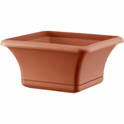 Une conception élégante de pot carré, avec des bords de crescendo, comme scénario pour vos plantes. Pot carré de 24 cm avec s ...