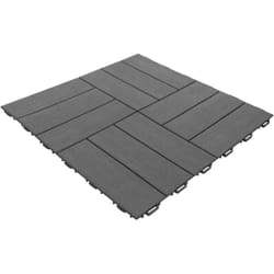Dalle clipsable jardin finition bois 'a l'italienne' - 56 x56 cm - Gris anthracite