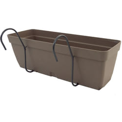 Jardinier de 50 cm avec support de fixation courbe - Gris