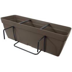 Artplast - Jardinier de 50 cm avec équipe de fixation carrée - Gris